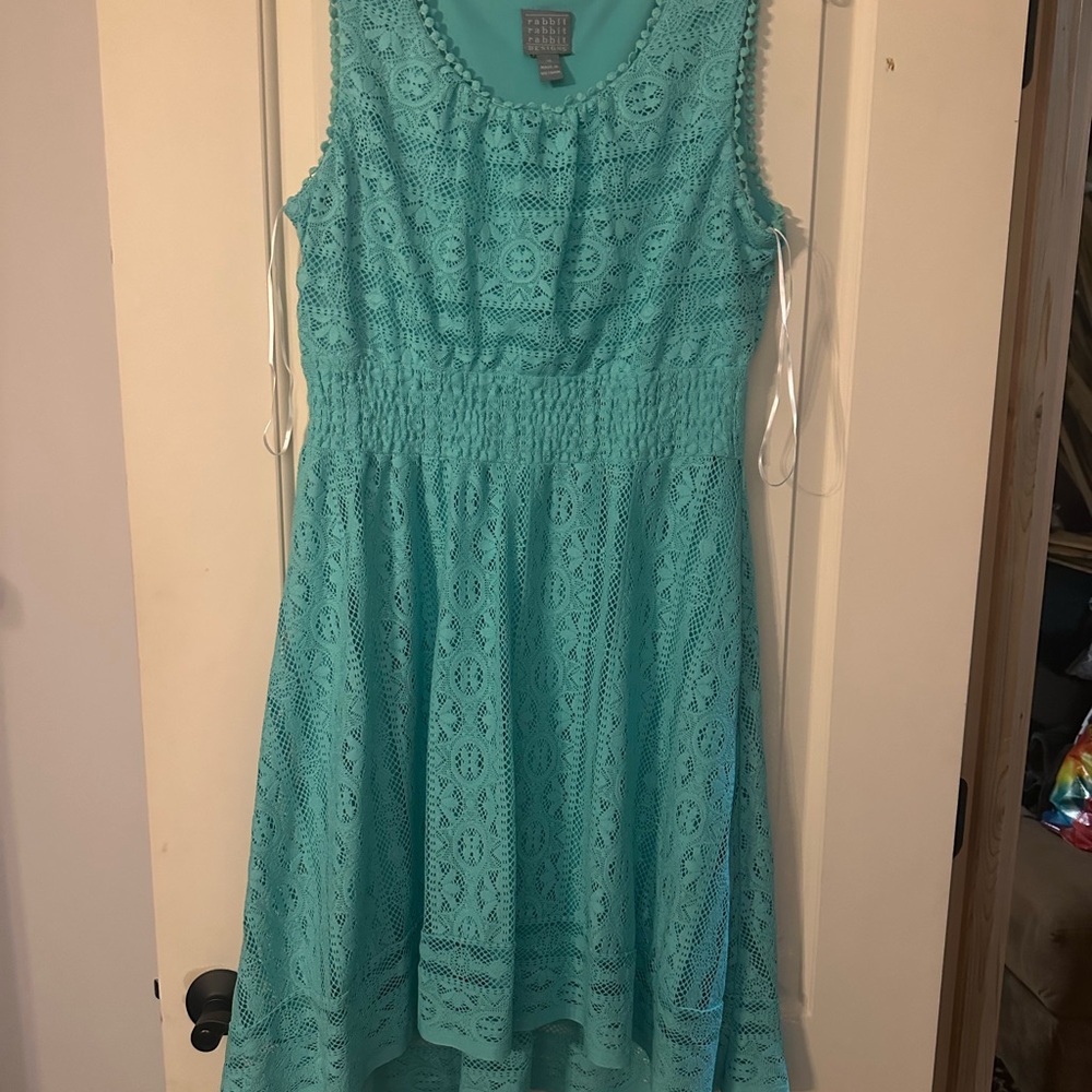 Rabbit Rabbit Rabbit Teal Lace Dress